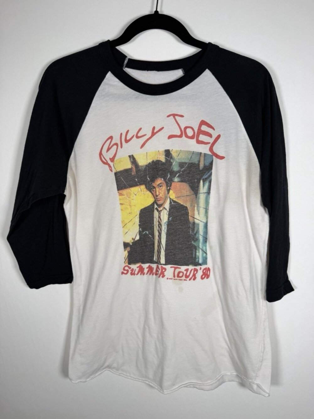 Authentic Vintage 80s 1980 Billy Joel Summer Tour baseball graphic band tee M